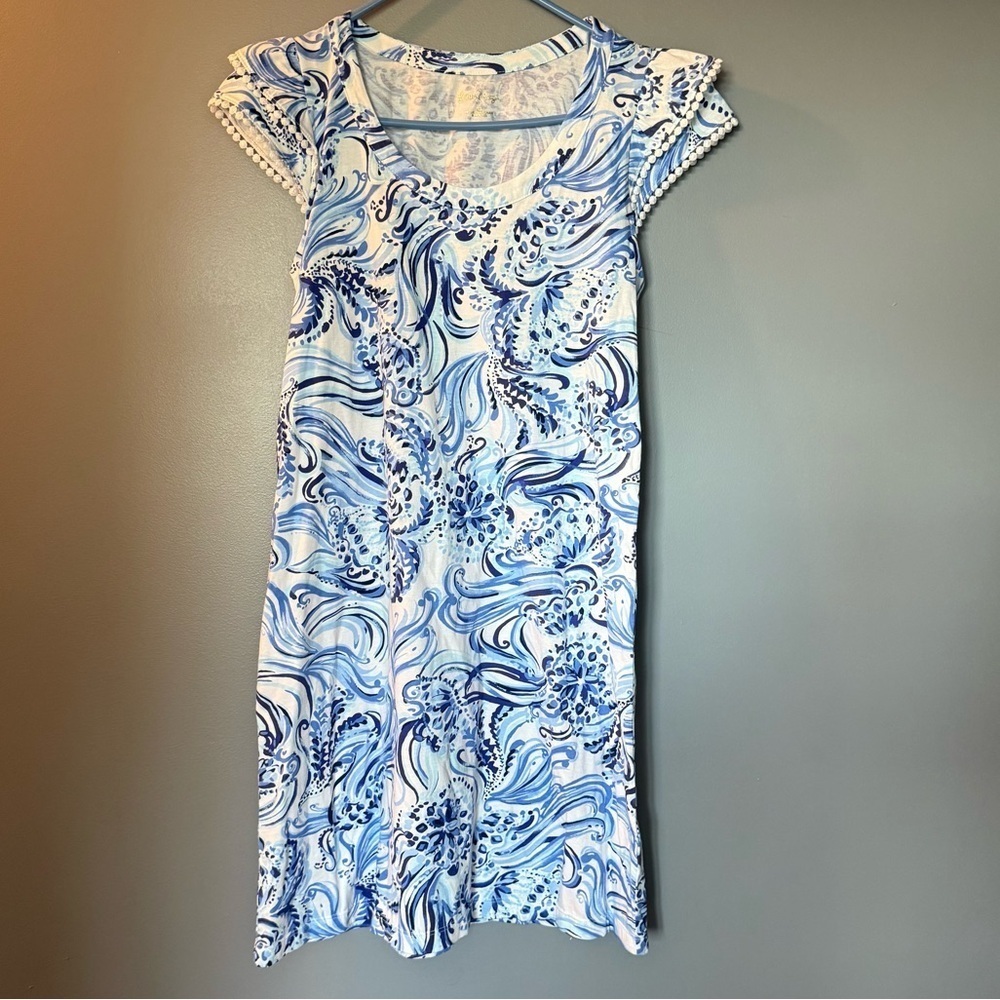 Lilly Pulitzer Bridgitte Cotton Shift Dress in Resort White Don't Be Jelly SZ S